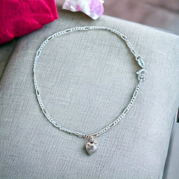 MACY'S Sterling Silver Heart Charm Bracelet - Picture 4 of 5